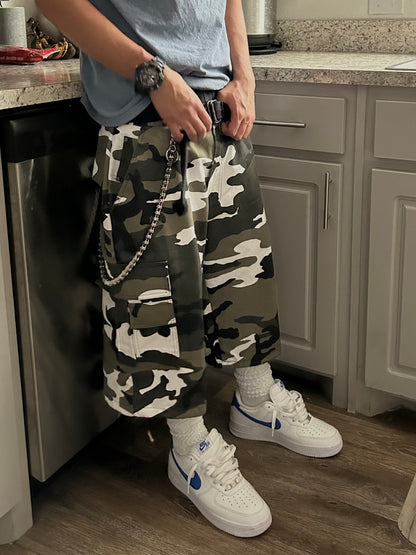 "Art of Emotion" Camo Cargo Jorts